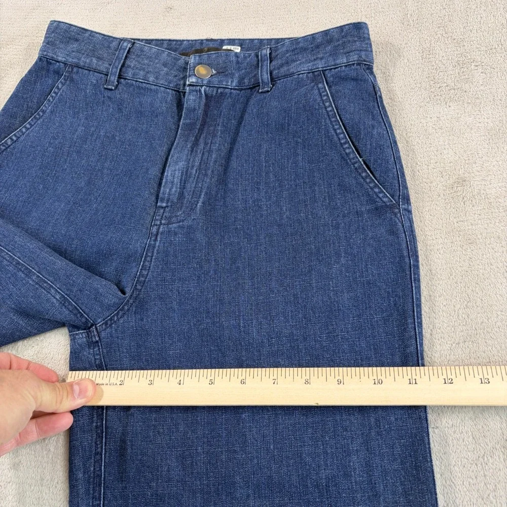JENNI KAYNE Wide Leg Trouser Pants Jeans in Blue Women 0 High Rise Designer $345